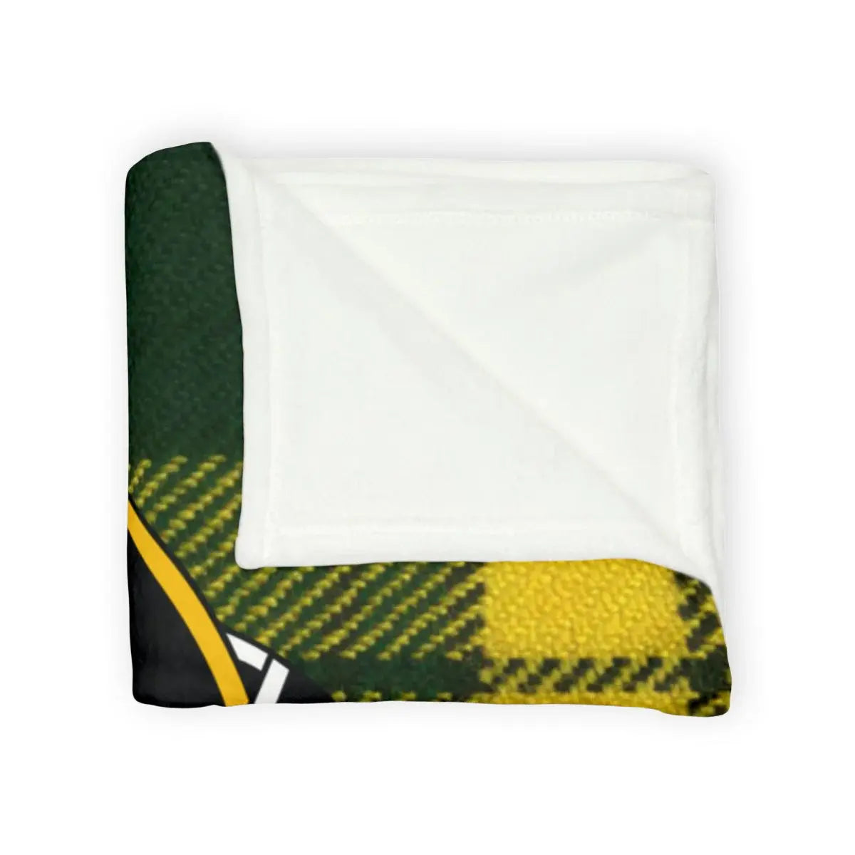 MacMillan printed tartan throw blanket — full 50x60 inch size in clan green and yellow