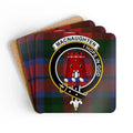 Clan MacNaughton tartan coaster set — ceramic square coaster with clan crest print