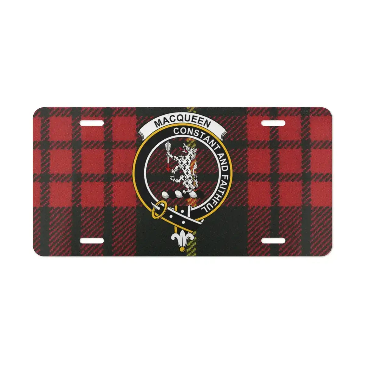 Red and Black Tartan MacQueen License Plate product