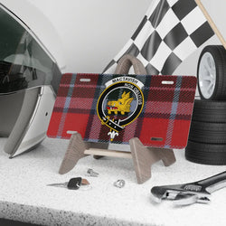 Clan MacTavish tartan novelty license plate — aluminium 12"×6" with Non Oblitus boar crest print