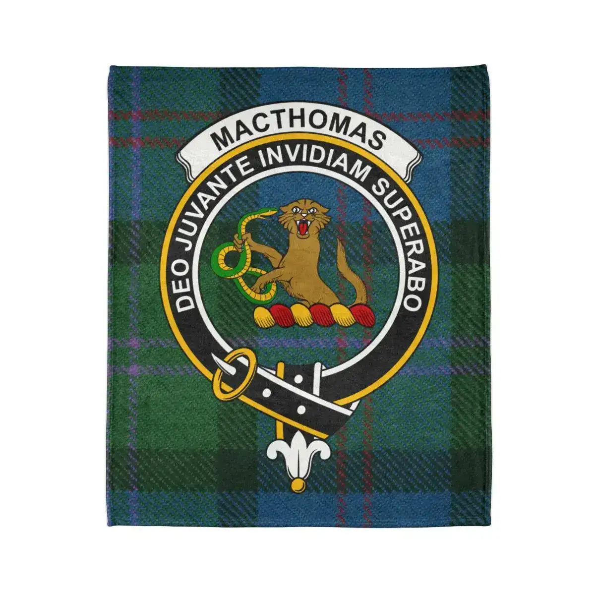 Traditional MacThomas Clan Crest Tartan Blanket