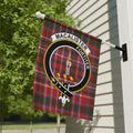 MacAlister Fortiter plaid clan crest garden flag 12x18 inches — poly poplin-canvas outdoor display