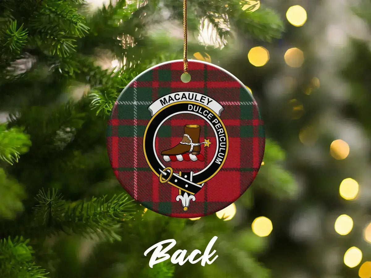 Macauley Scottish Clan Crest Tartan Ornament