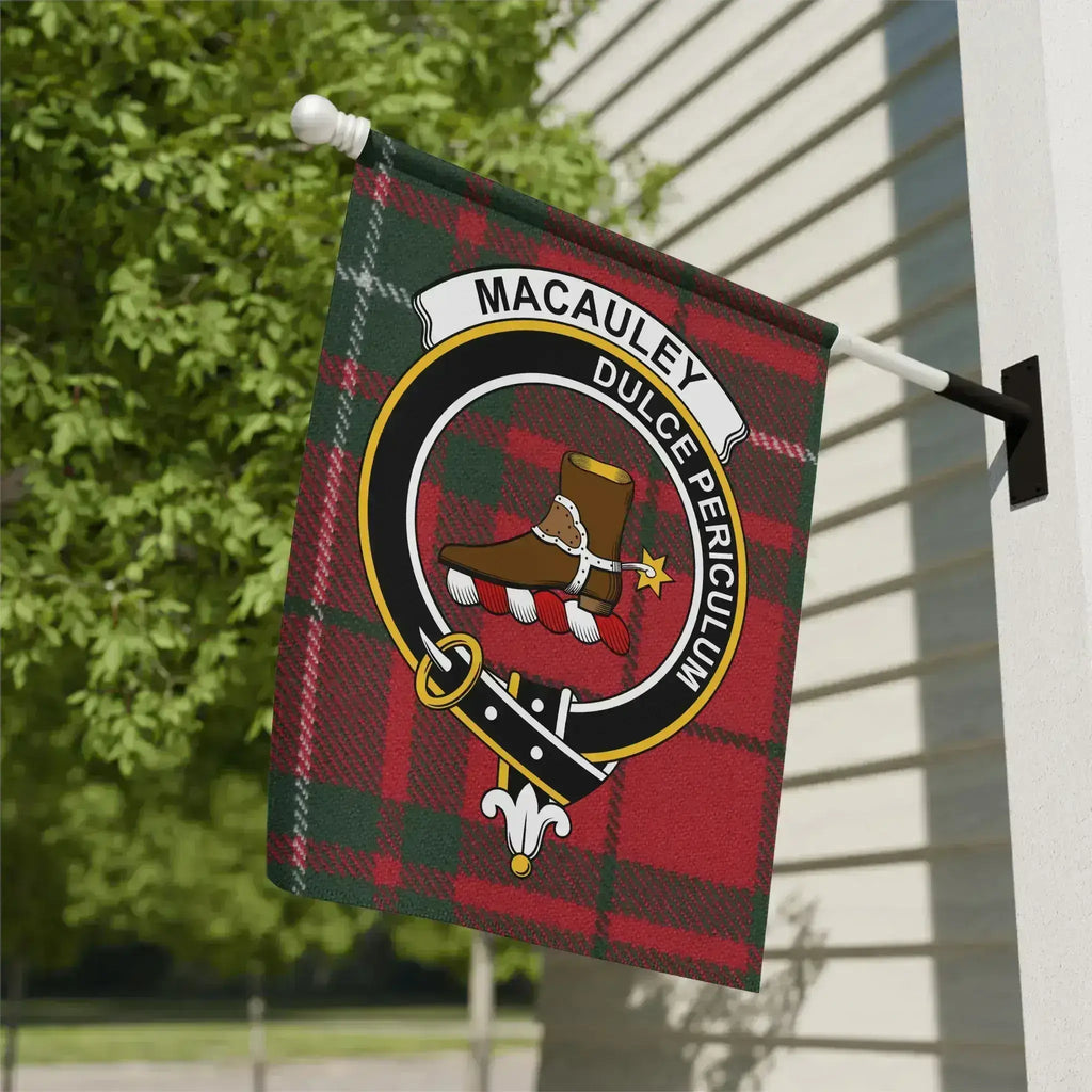 MacAuley Dulce Periculum Tartan Design Flag