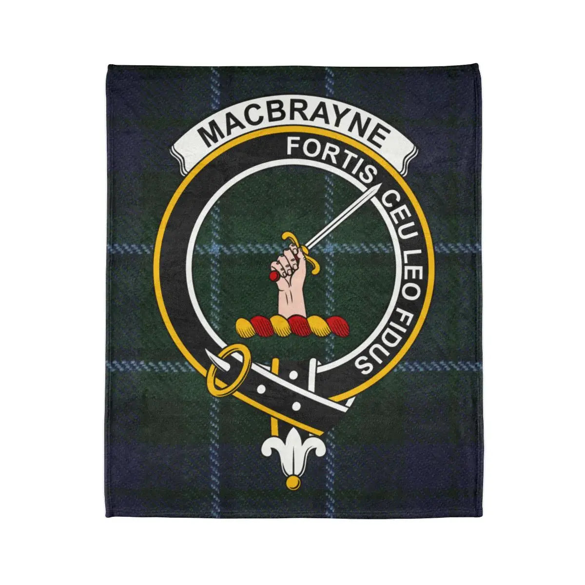 Macbrayne Fortis Ceu Leo Fidus Plaid Crest Blanket