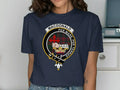 MacDonald Per Mare Per Terras clan crest t-shirt — By Sea By Land heraldic design on cotton