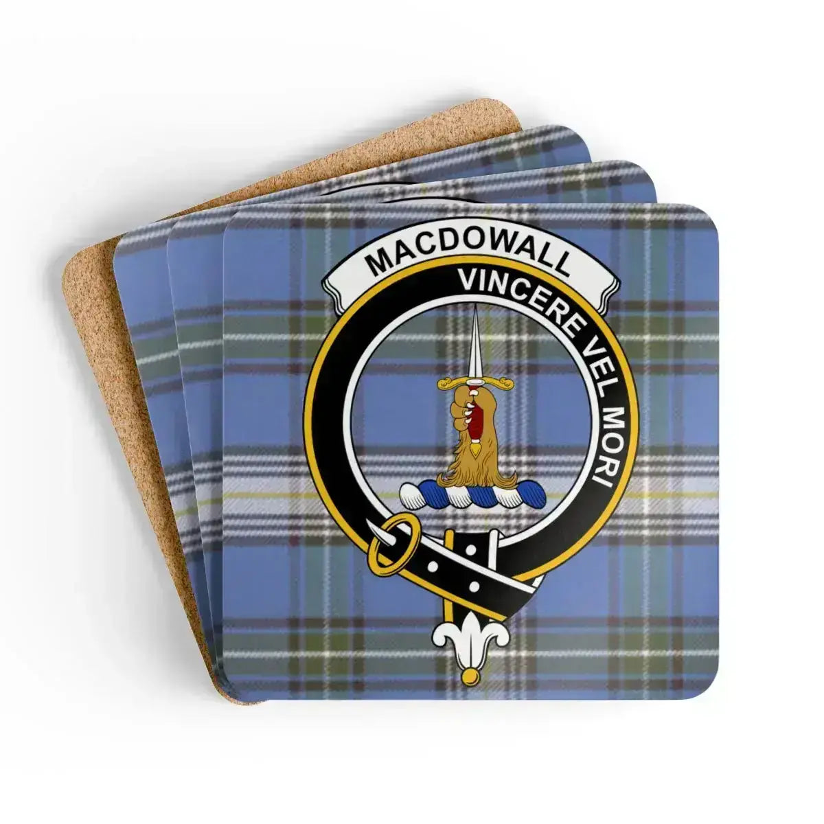 Macdowall Vincere Vel Mori Blue Plaid Coaster product