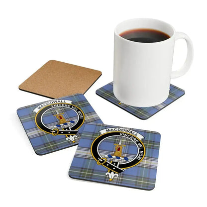 Macdowall Clan Crest Tartan Coaster Set product type