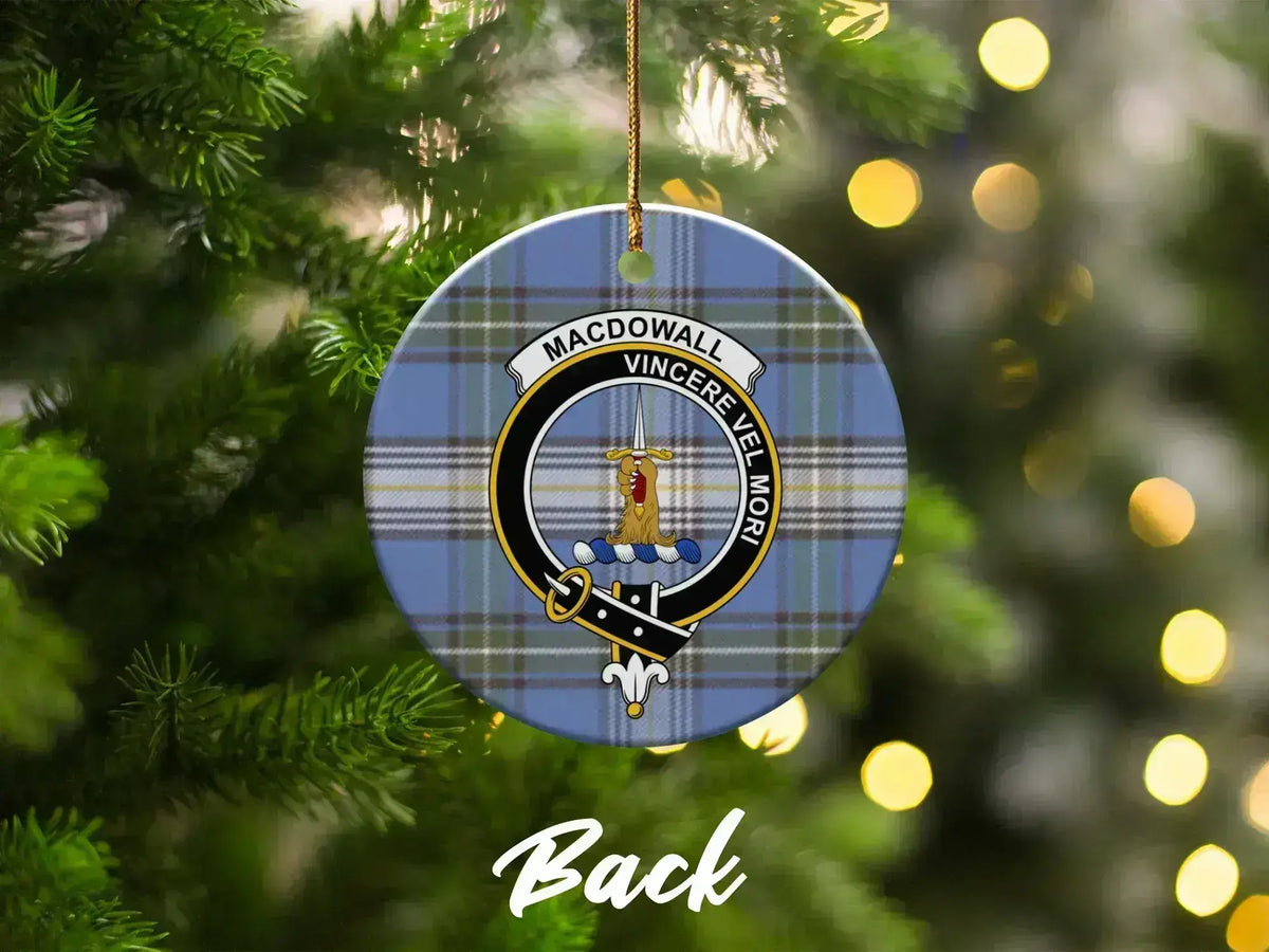 Scottish Crest Ornament Macdowall Clan Tartan