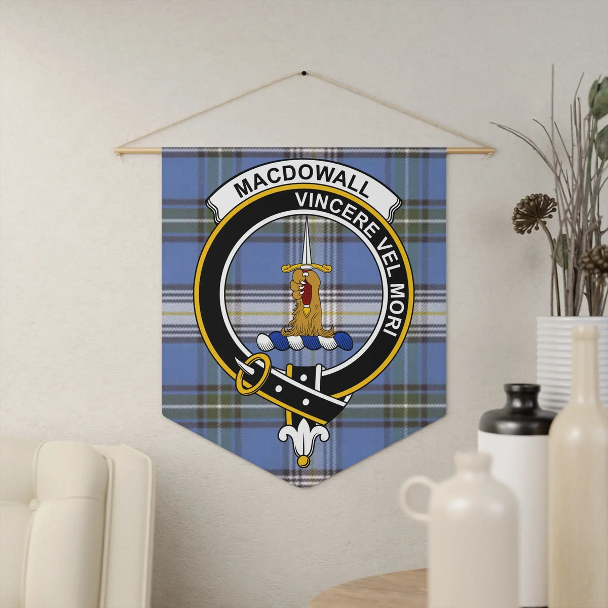Macdowall Vincere Vel Mori Plaid Wall Hanging