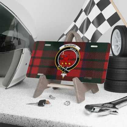 Macduff Deus Juvat Red Tartan License Plate product