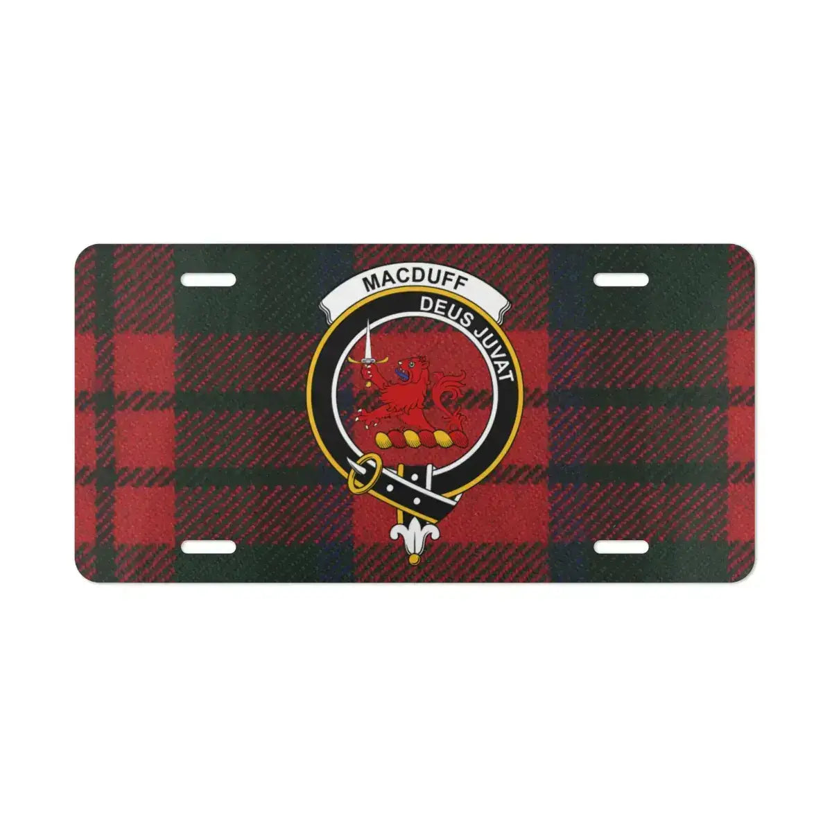 Macduff Deus Juvat Tartan License Plate product