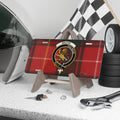 MacFie clan crest tartan novelty license plate — Pro Rege lion rampant on aluminium 12x6