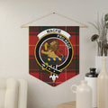 MacFie clan crest tartan pennant — Pro Rege lion rampant on 18x21 polyester twill banner