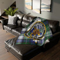 MacKenzie badge tartan throw blanket — 50x60 polyester with Luceo Non Uro clan crest design