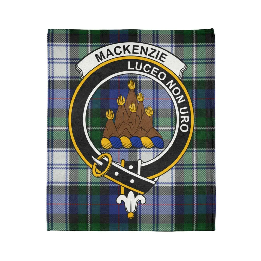 MacKenzie Luceo Non Uro clan crest tartan blanket — 50x60 polyester