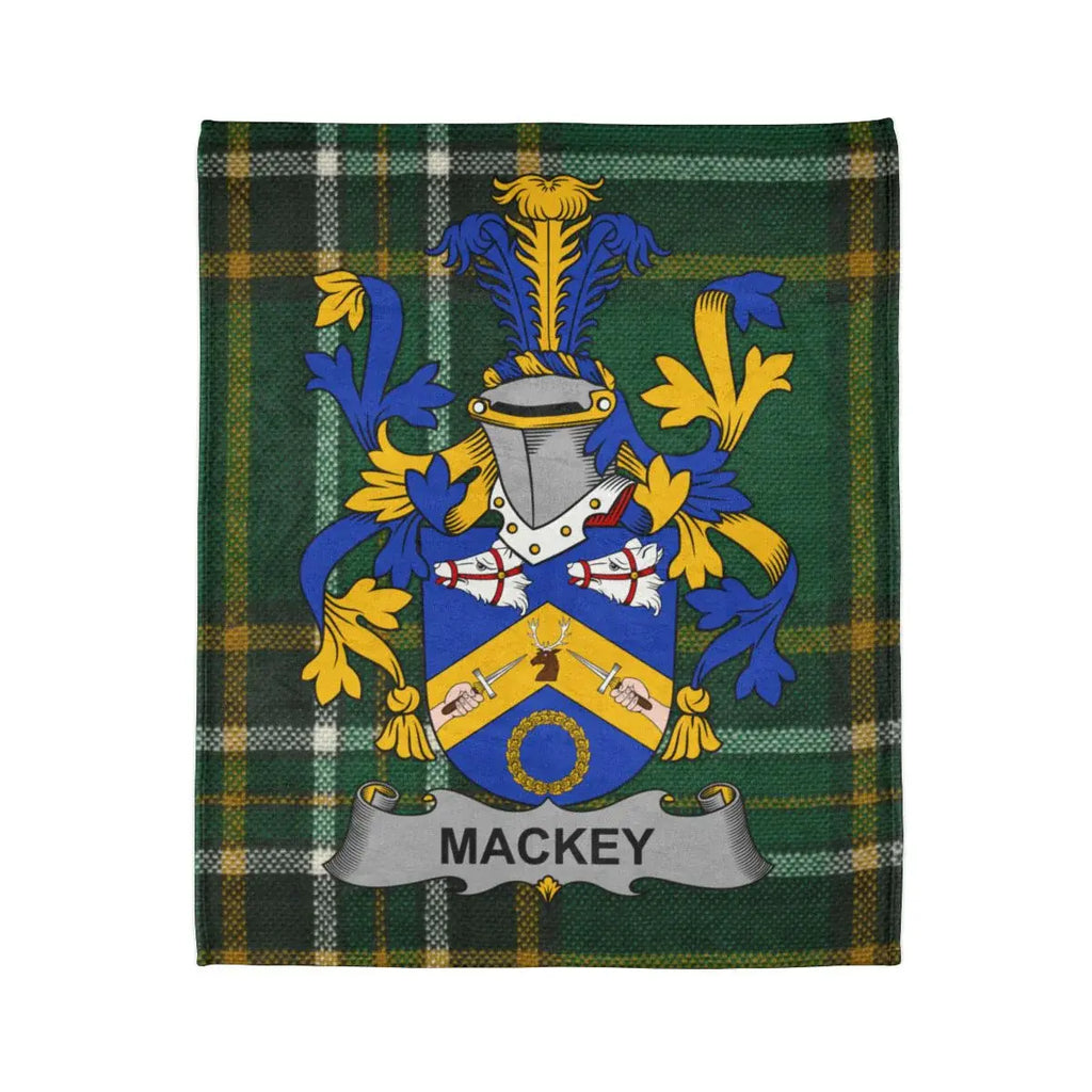 Mackey Family Crest with Tartan Background Product