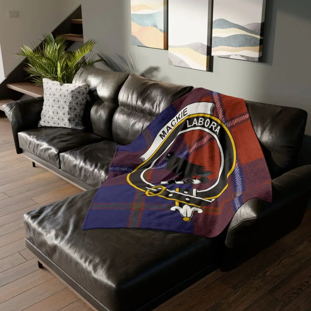 Mackie Labora Clan Crest Tartan Throw Blanket