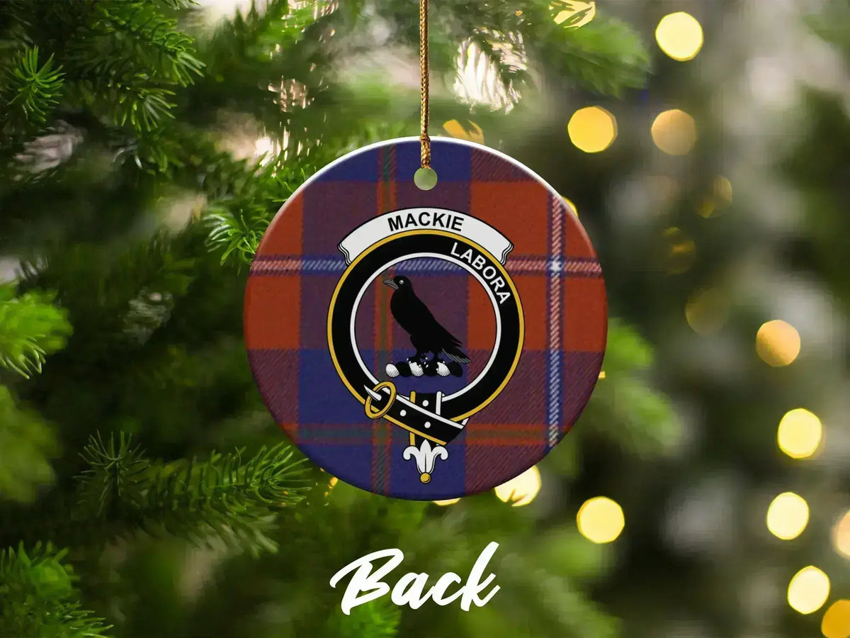 Mackie Labora Plaid Crest Christmas Ornament