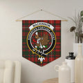 MacKinnon clan crest tartan pennant — Audentes Fortuna Juvat wild boar on 18x21 polyester twill