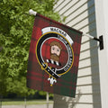MacNab clan crest tartan garden flag — Timor Omnis Abesto on poly canvas 12x18 inch