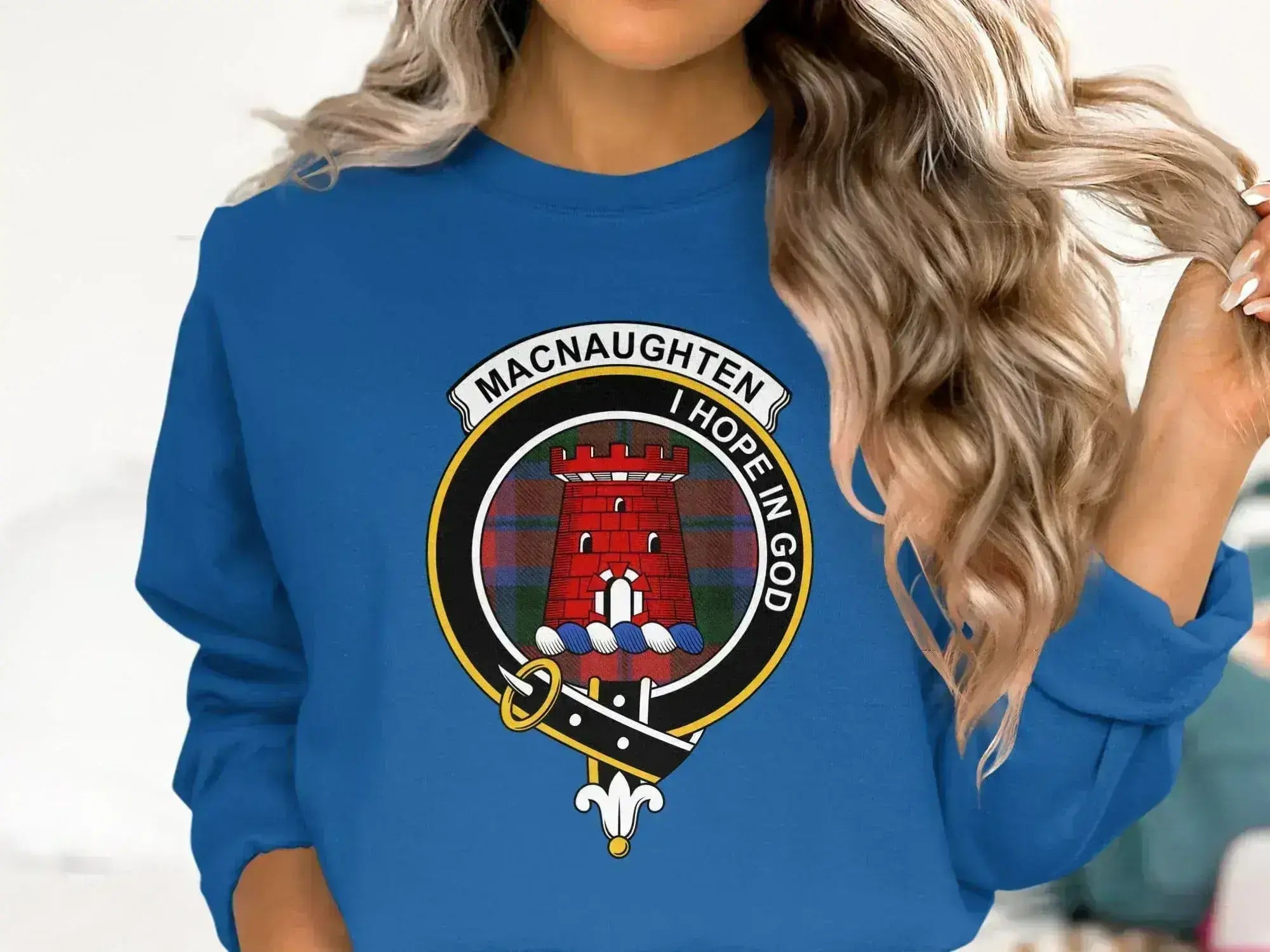 Macnaughten I Hope in God Crest Blue Sweatshirt