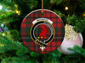 Clan MacNicol tartan crest ceramic Christmas ornament — round 3-inch double-sided print