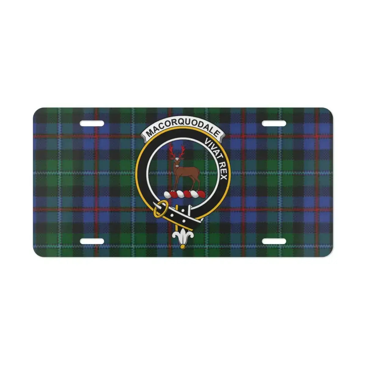 Macorquodale Viva Rex Tartan Pattern License Plate product