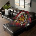 Clan MacPherson cat crest tartan printed throw blanket — clan colours on sofa, 50x60 inch polyester