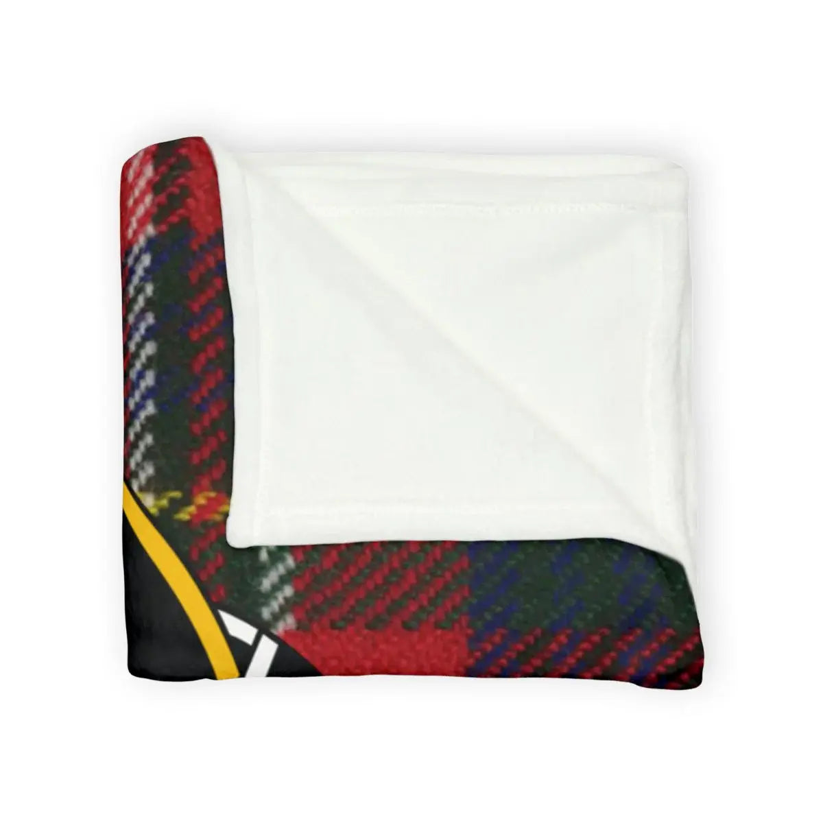 MacPherson clan crest tartan throw in full colour — 50x60 inch lightweight polyester blanket