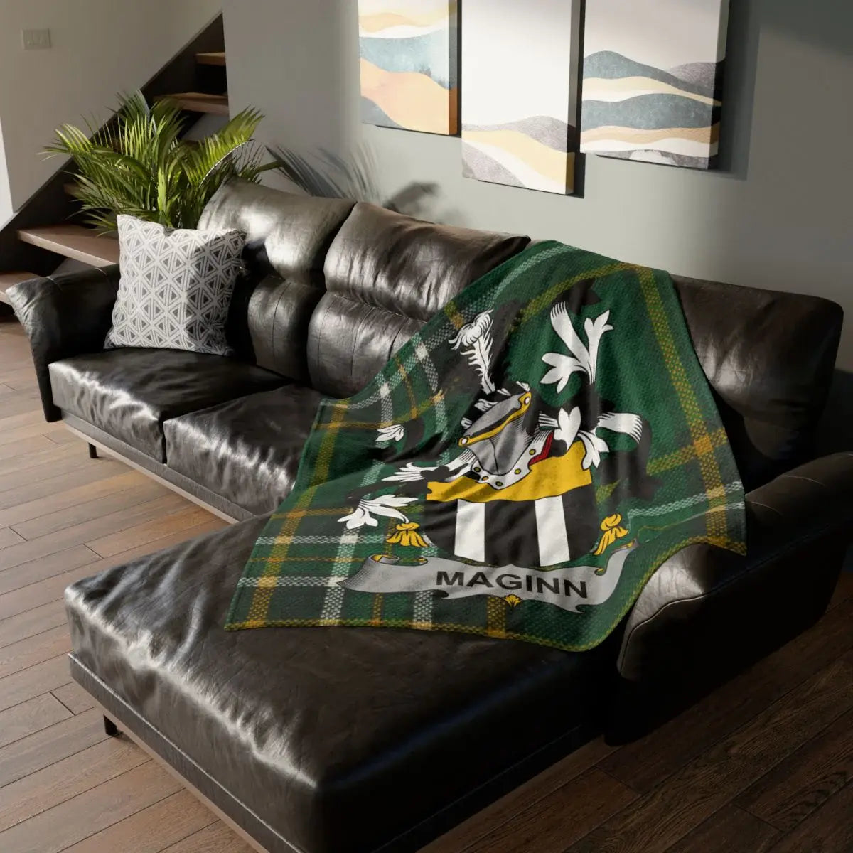 Personalized Maginn Tartan Plaid Throw Blanket for Home Usage