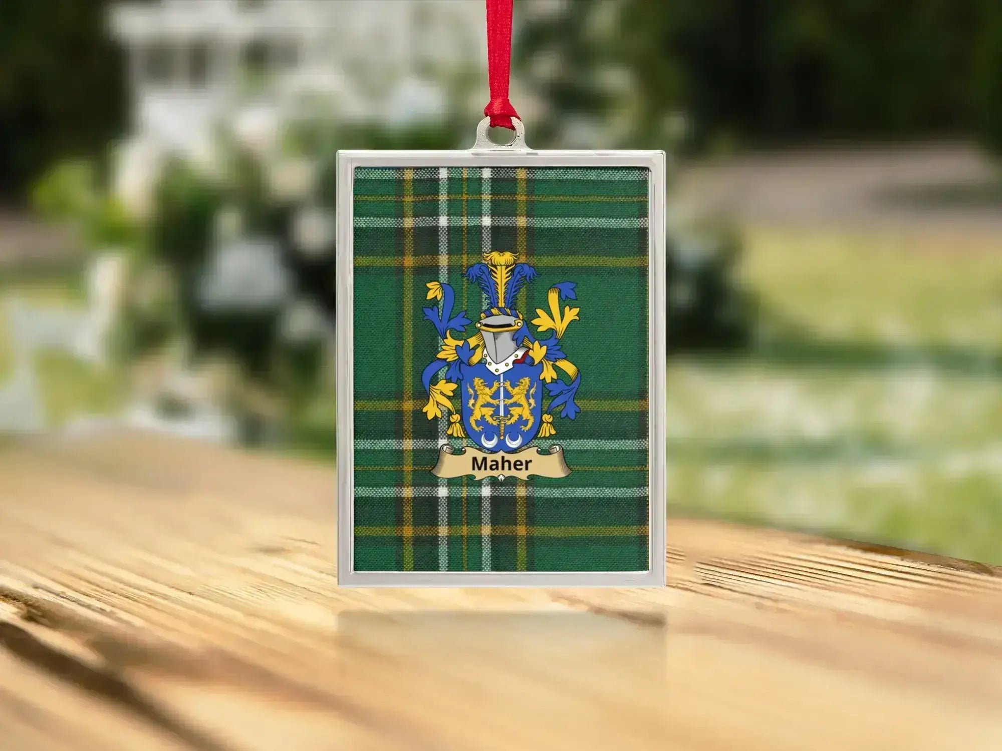 Personalized Family Crest Green Background Product