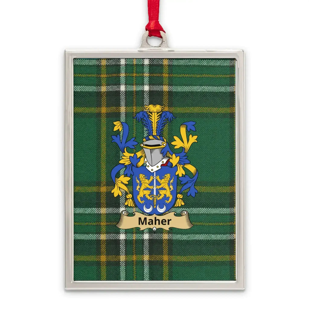 Maher Family Crest Plaid Pattern Decorative Ornament product type