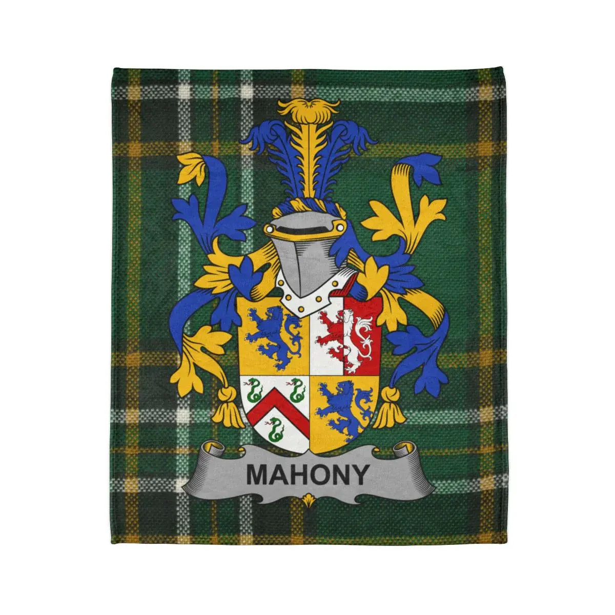 Mahony Family Crest Plaid Pattern Blanket