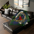 Clan Maitland Consilio et Animis tartan throw blanket — 50"×60" printed polyester with clan crest