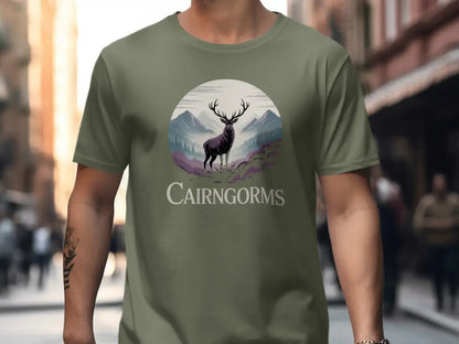 Scenic Cairngorms Stag Art Graphic Cairngorms product type
