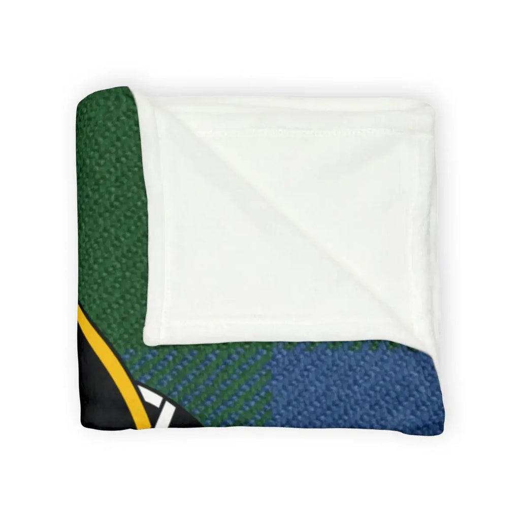 Cozy Green and Blue Plaid Pattern Throw Blanket
