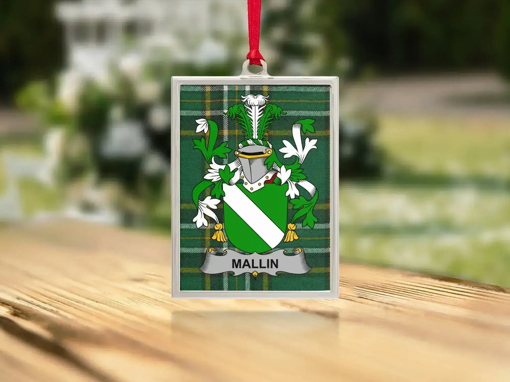 Mallin Family Crest Square Acrylic Ornament product