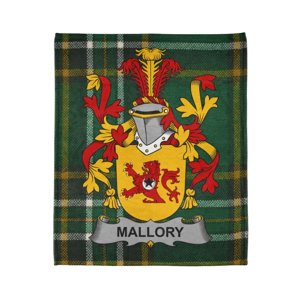 Mallory Coat Of Arms Irish Tartan Heritage Blanket