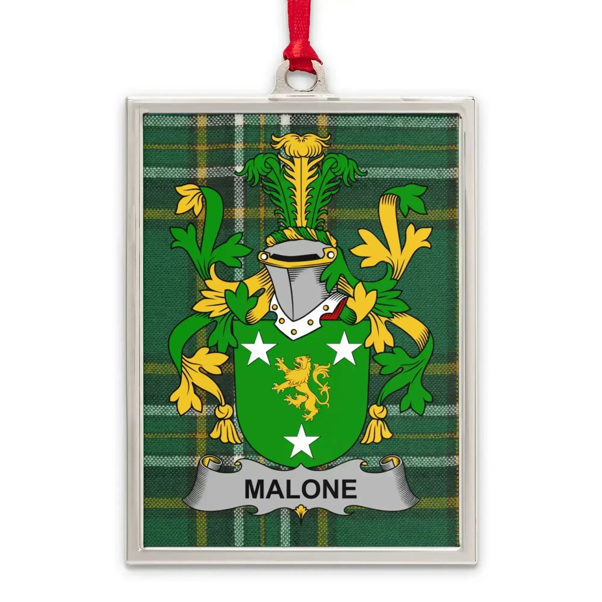 Malone Coat of Arms Design Plaid Background product