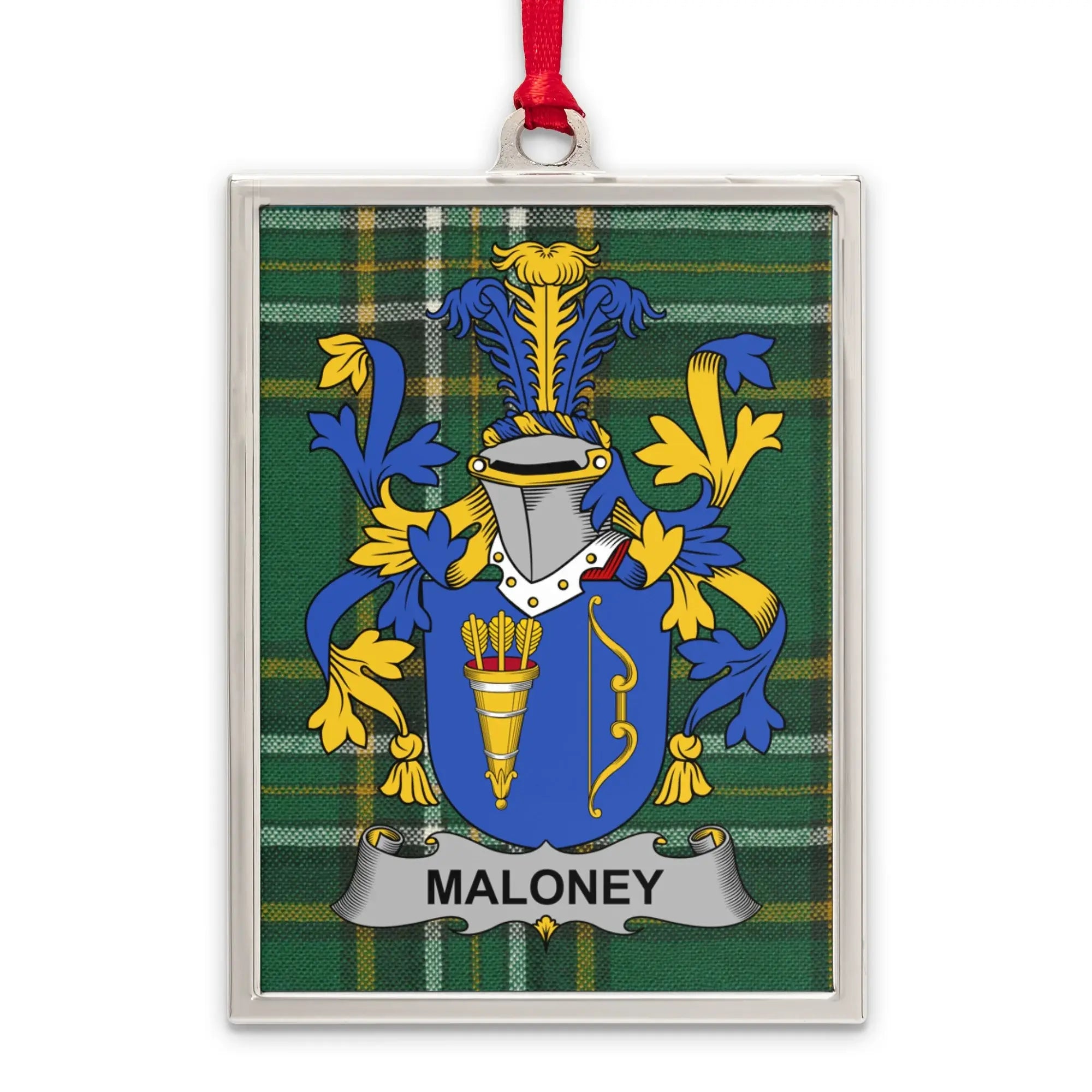 Maloney Family Crest Plaid Background Product