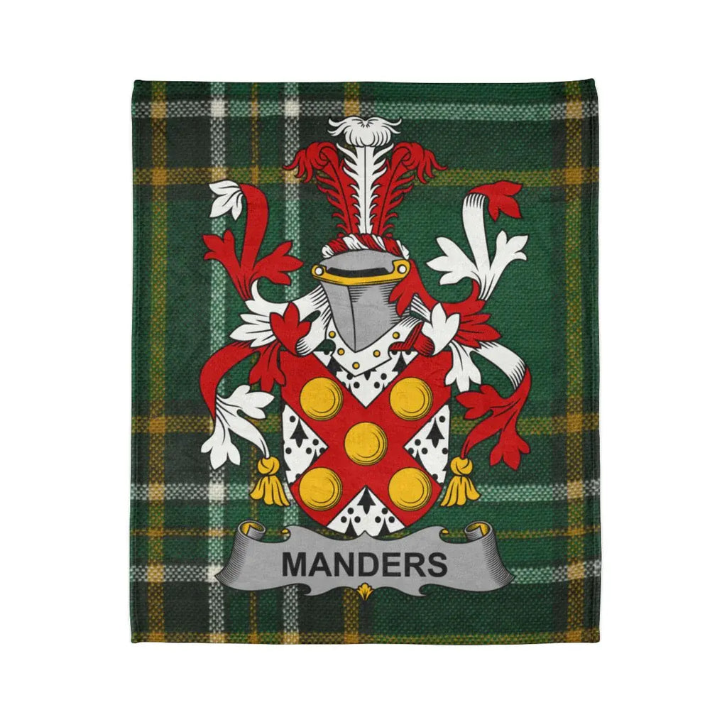 Manders Family Crest Plaid Background Blanket