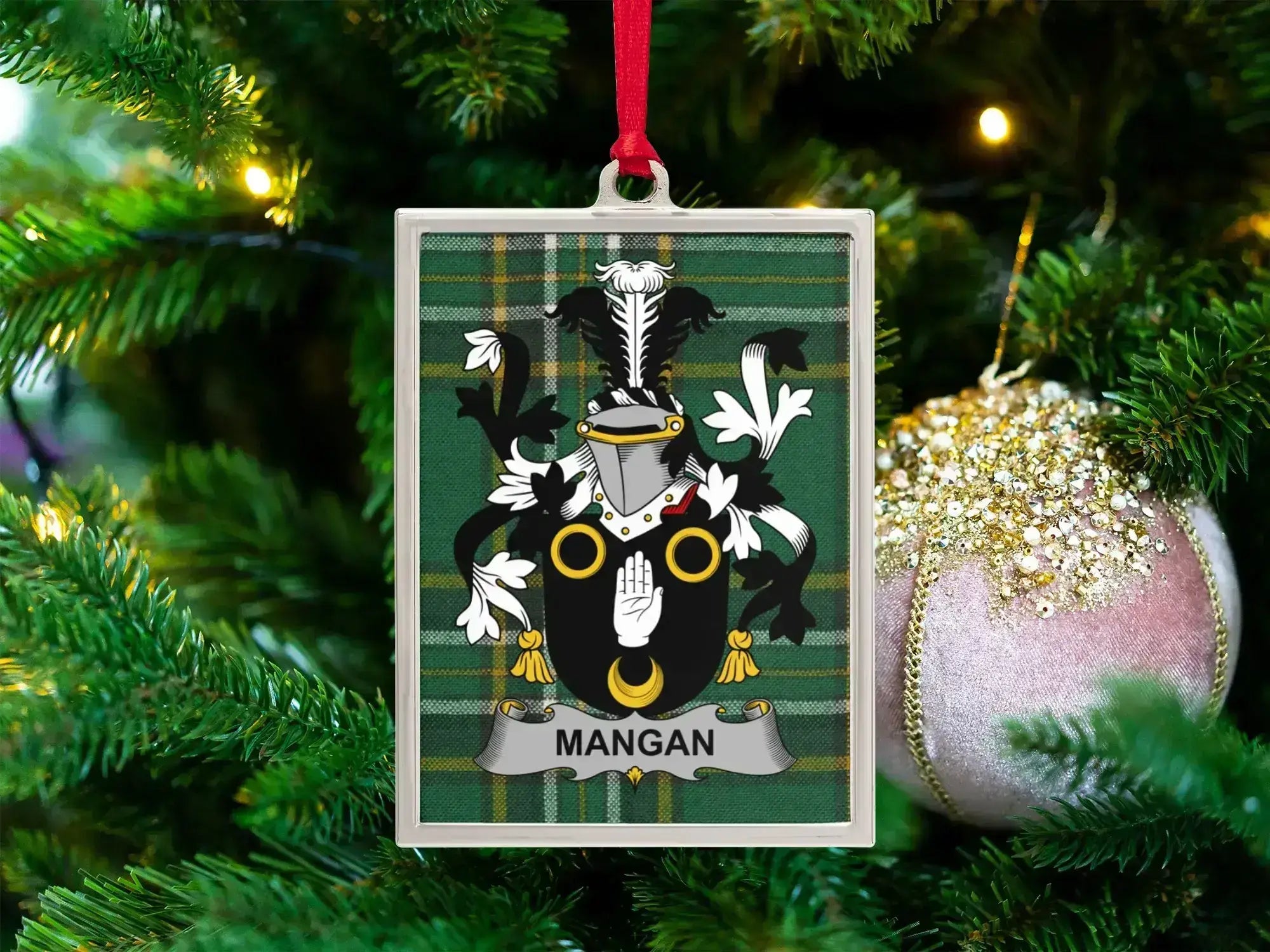 Family Crest Design Custom Mangan Christmas Ornament product
