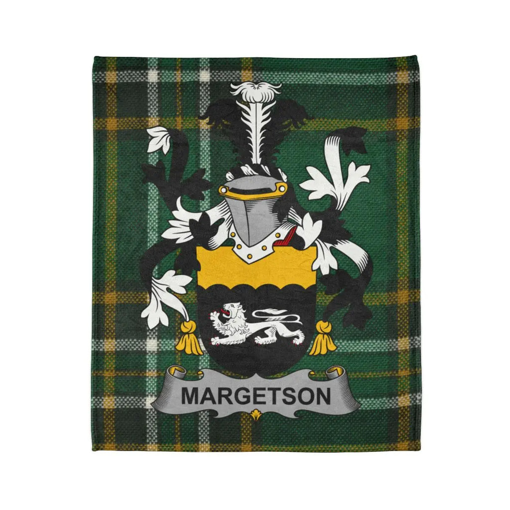 MARGETSON Family Crest Tartan Plaid Blanket
