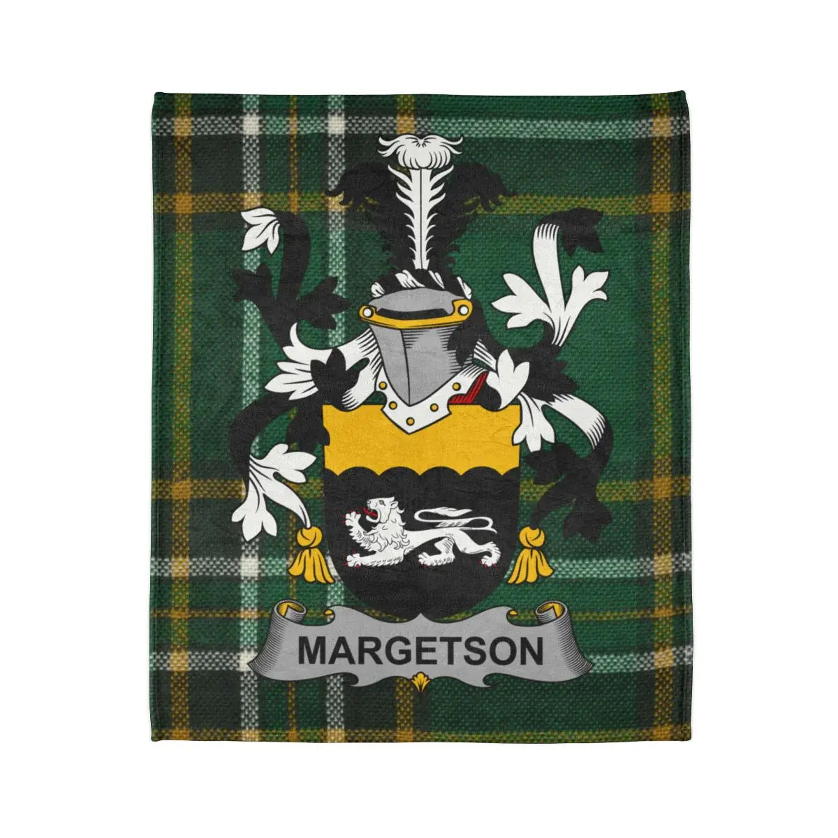 MARGETSON Family Crest Tartan Plaid Blanket