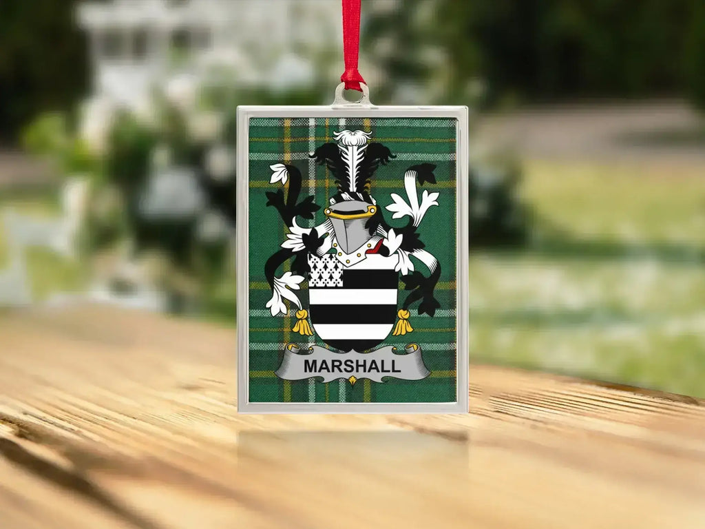Marshall Family Crest Display Ornament product