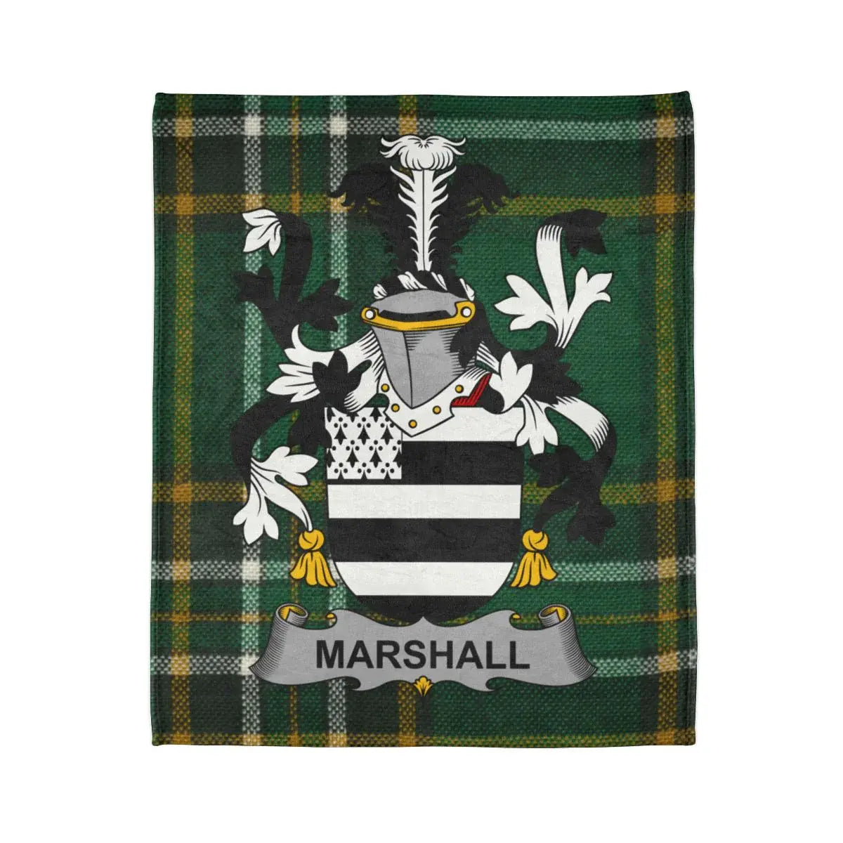 Marshall Family Crest Tartan Design Blanket