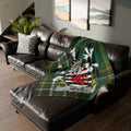 Maul Family Crest Green Tartan Throw Blanket