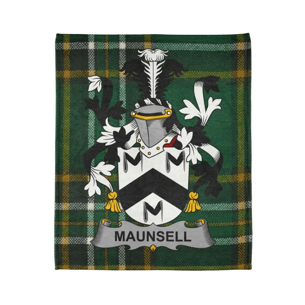 Maunsell Family Crest Coat of Arms Design Blanket