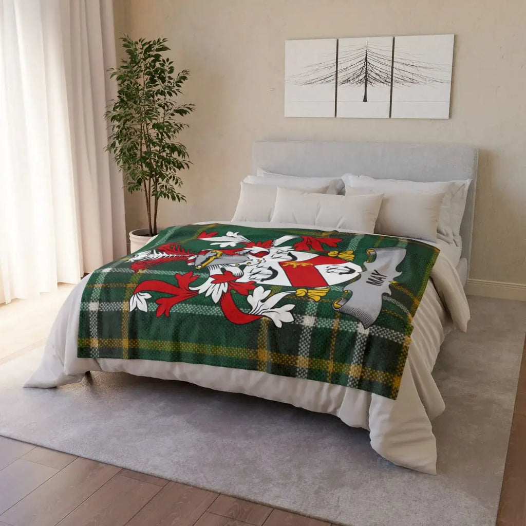 Elegant Green Tartan Design Customized Blanket Product